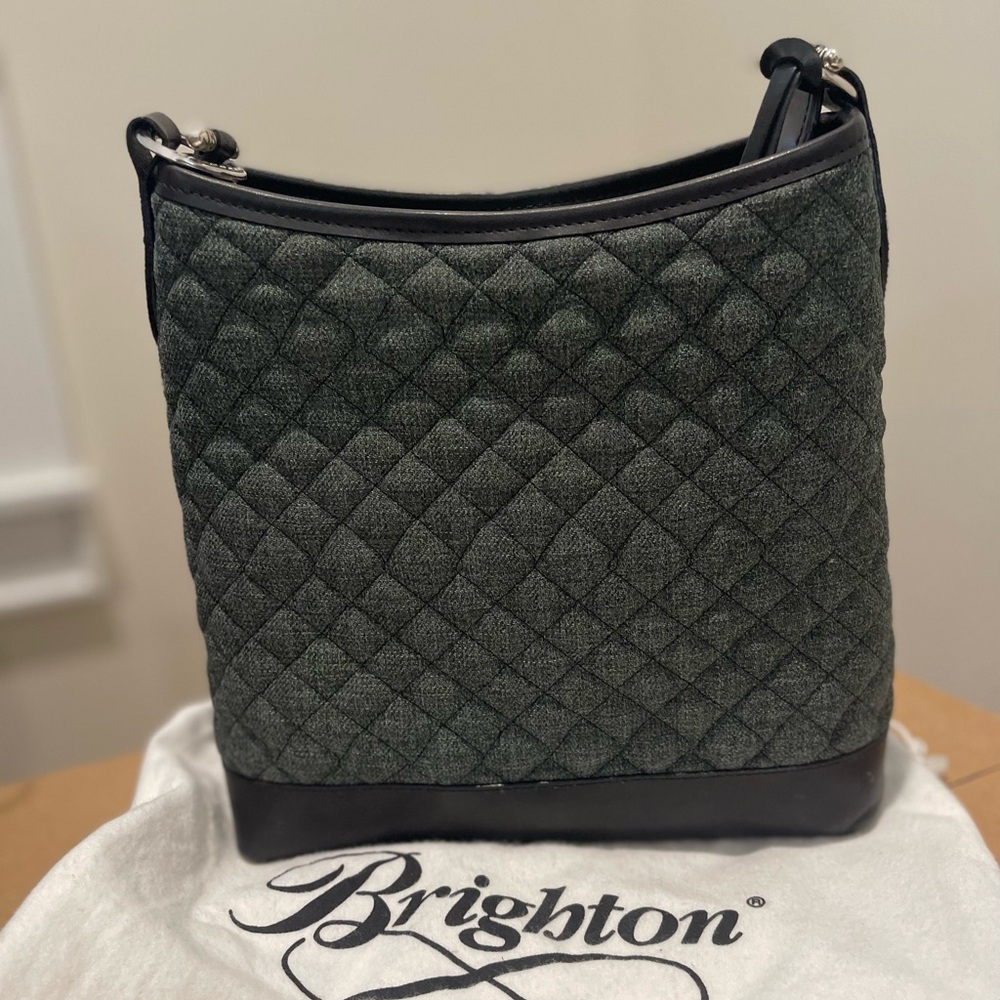 Brighton grey quilted fabric shoulder bag. NWT